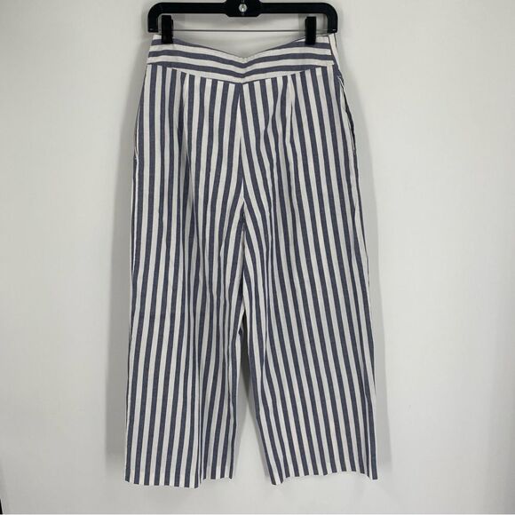 Zara Blue and White Striped Wide Leg Trousers size M - Picture 3 of 3